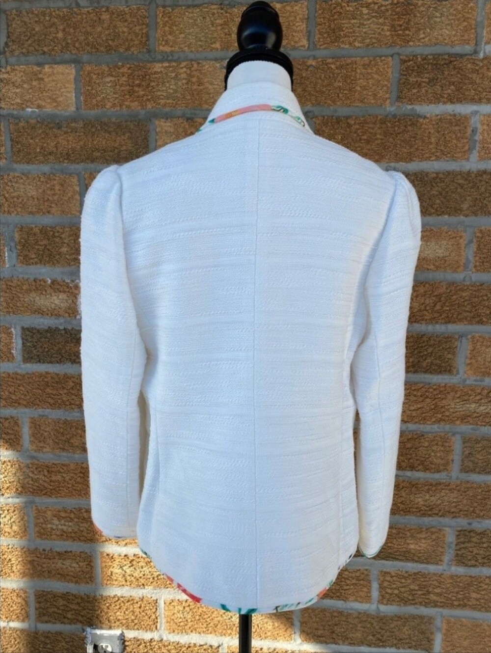 $428 Kate Spade White Blossom Trim Tweed Jacket - Picture 10 of 16